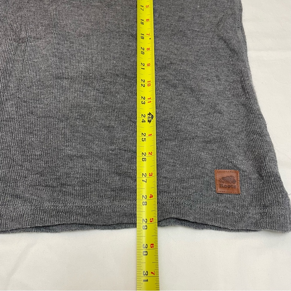 Roots Vintage Heather Grey Quarter Zip Sweater Mens Medium Cotton 80’s Look - Picture 7 of 9